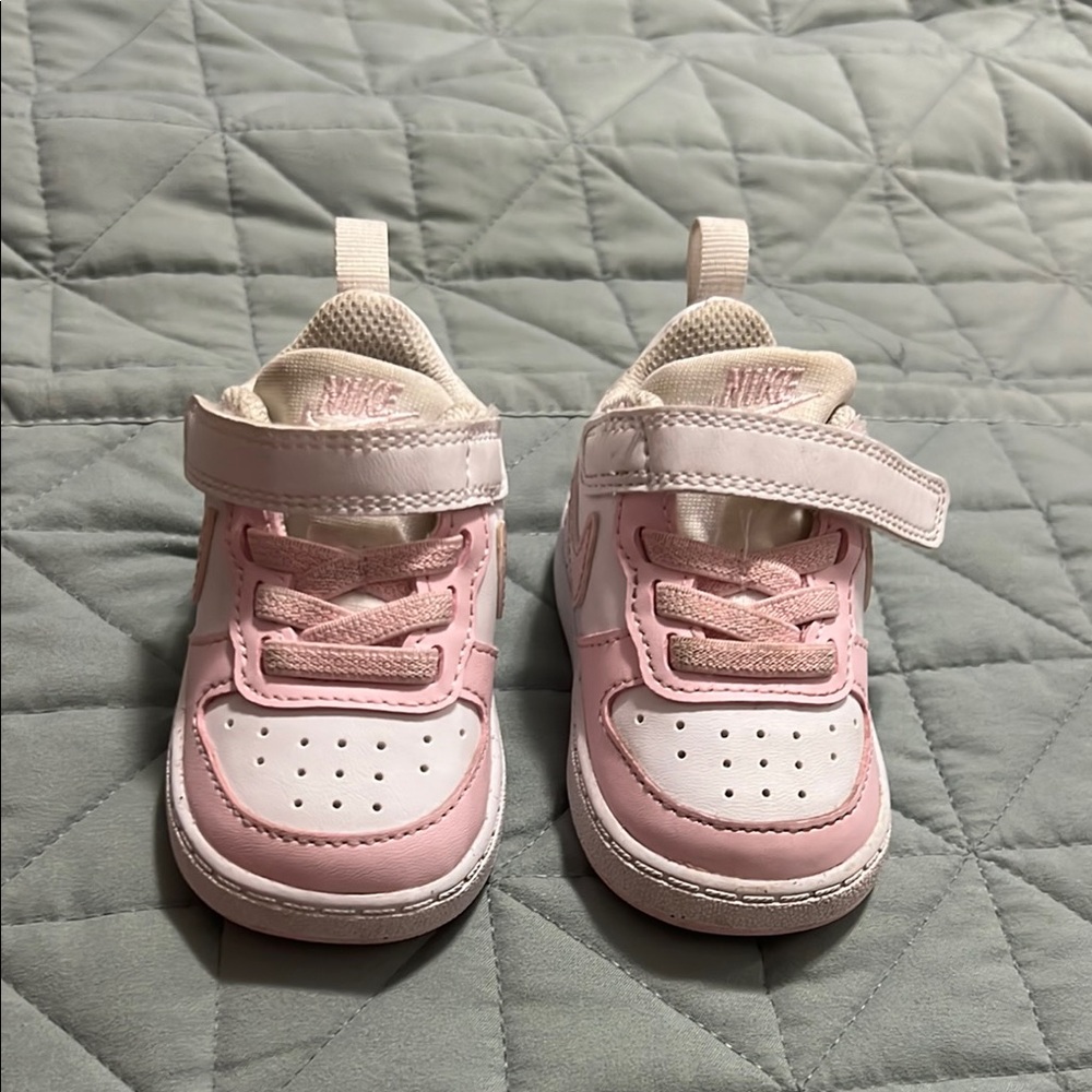 Nike Kids Pink and White Sneakers